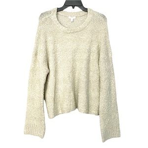 NEW Abound Nordstrom Soft Textured Knit Sweater Beige Oatmeal Light Heather XL